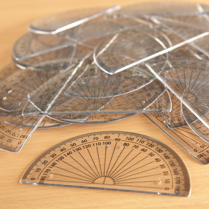 Clear Plastic 180 Degree Protractor 30pk