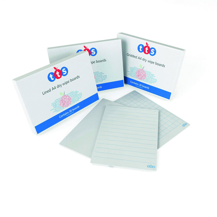 TTS Whiteboards Gridded 30pk