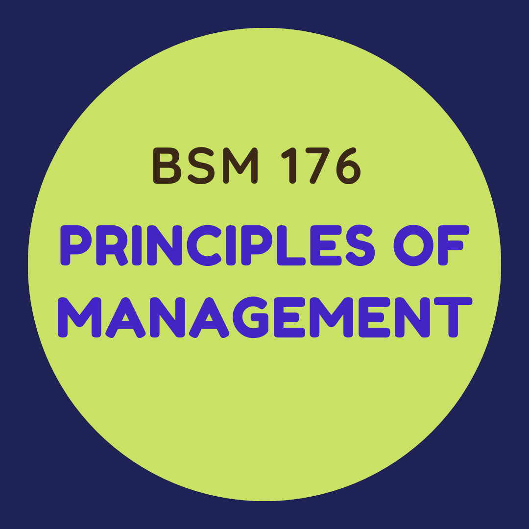 BSM 176 Principles of Management