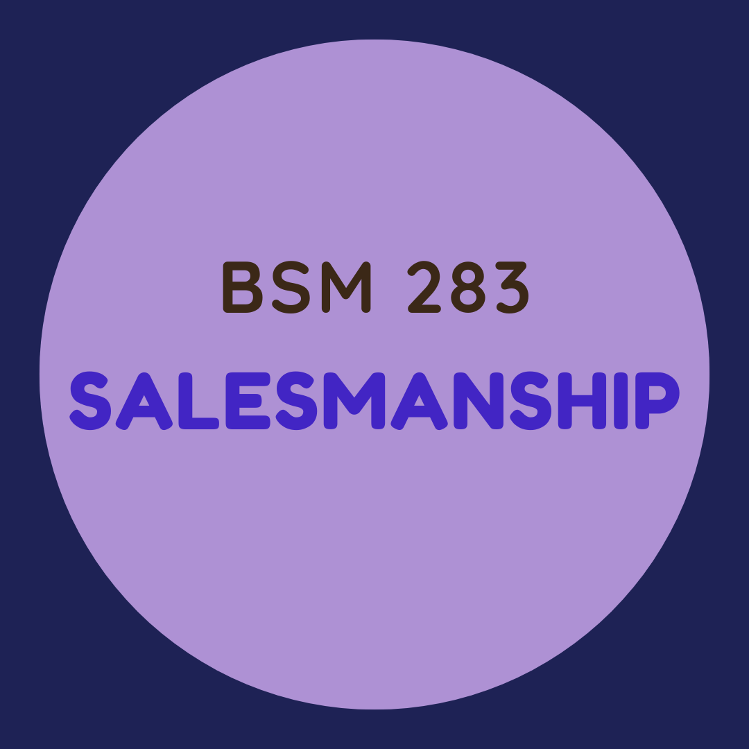BSM 283 Salesmanship