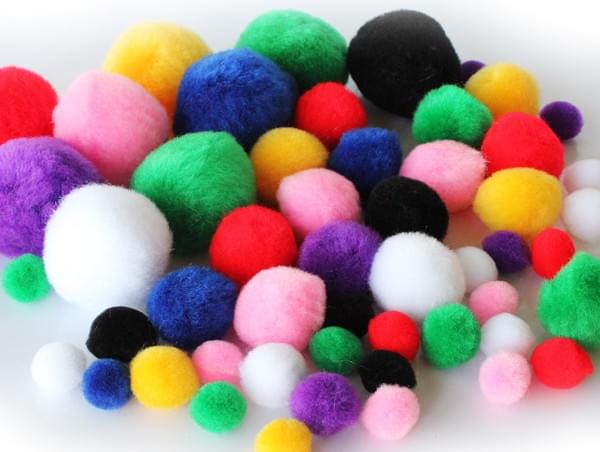 Assorted Craft Pom Poms 100pk