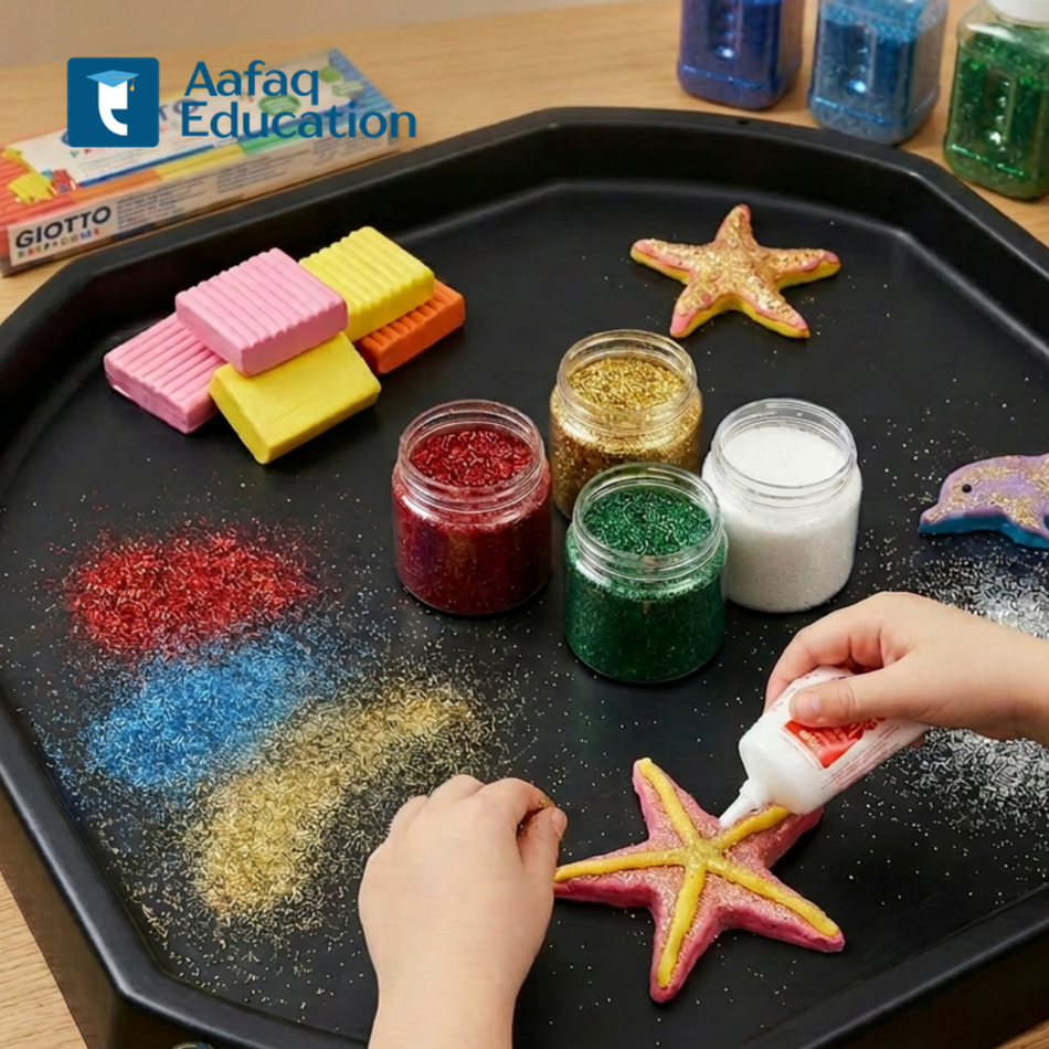Creative Mark Making Glitter Tuff Tray Play Set