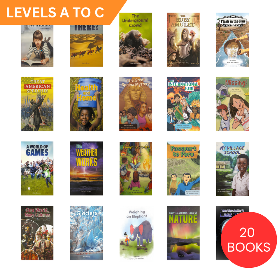 Growing Readers Bookshelf: Levels A-C Collection (20 BOOKS)