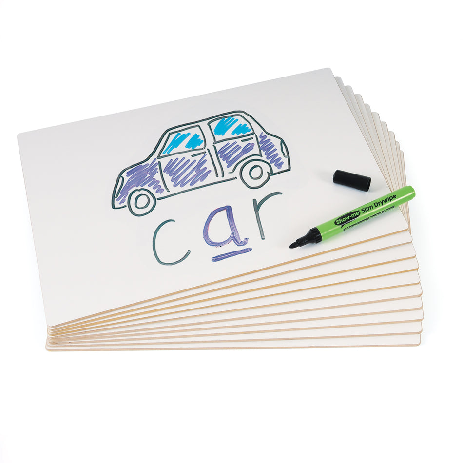 Pack of 10 WL A4 Rigid Plain Drywipe Lapboards