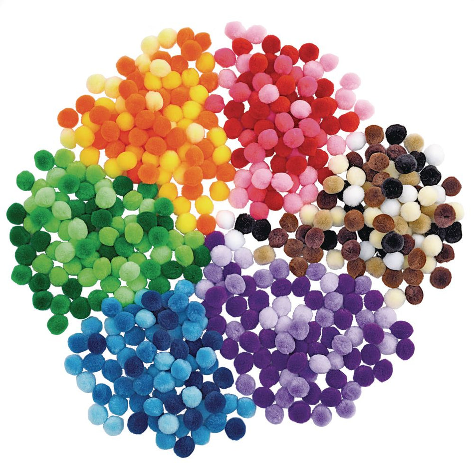 Colour Shades Pom Poms Assortment Pack 1500pk