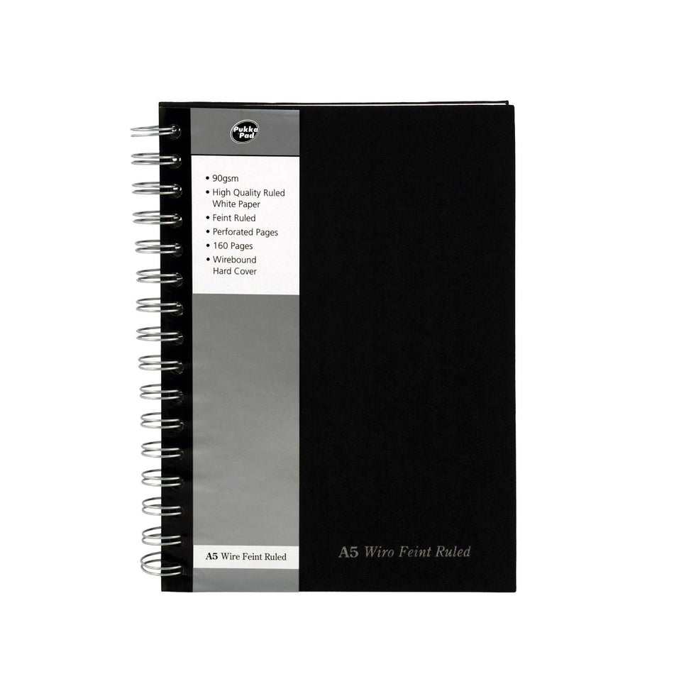 A5 Black Wirebound Manuscript Book