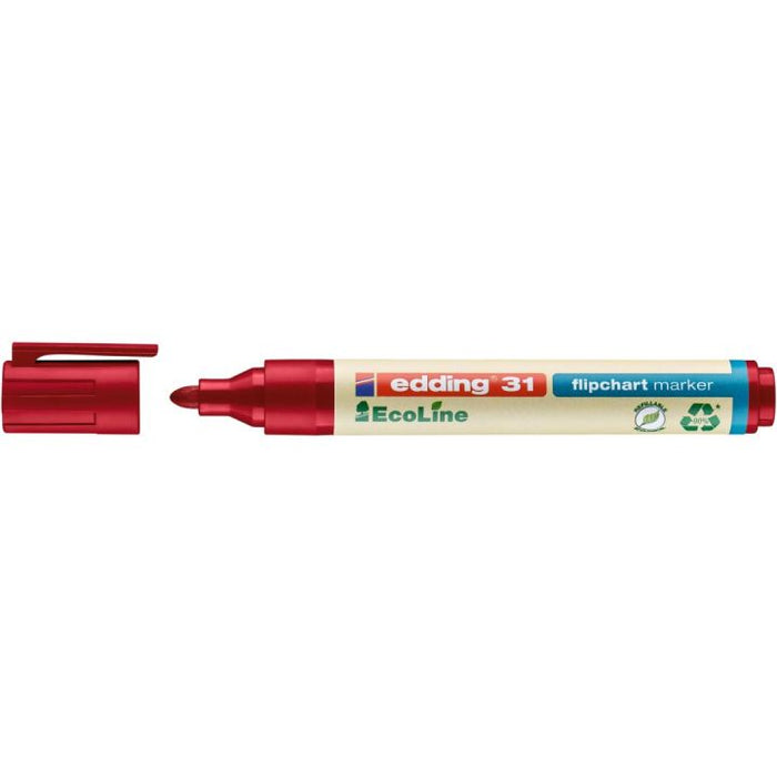 Edding 31 EcoLine Flipchart Marker 10pk Red