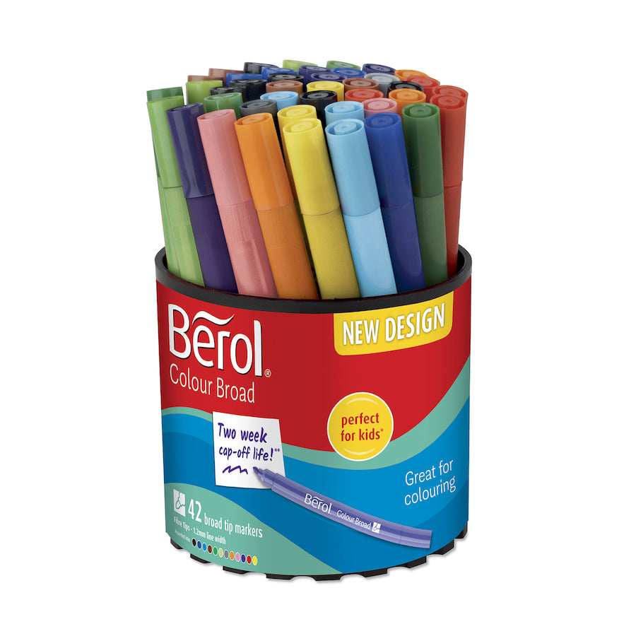 Berol Colour Broad Tipped Assorted Pens 42pk
