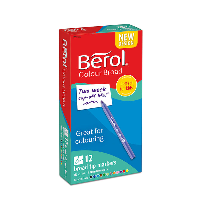 Berol Colour Broad Tipped Assorted Pens 12pk