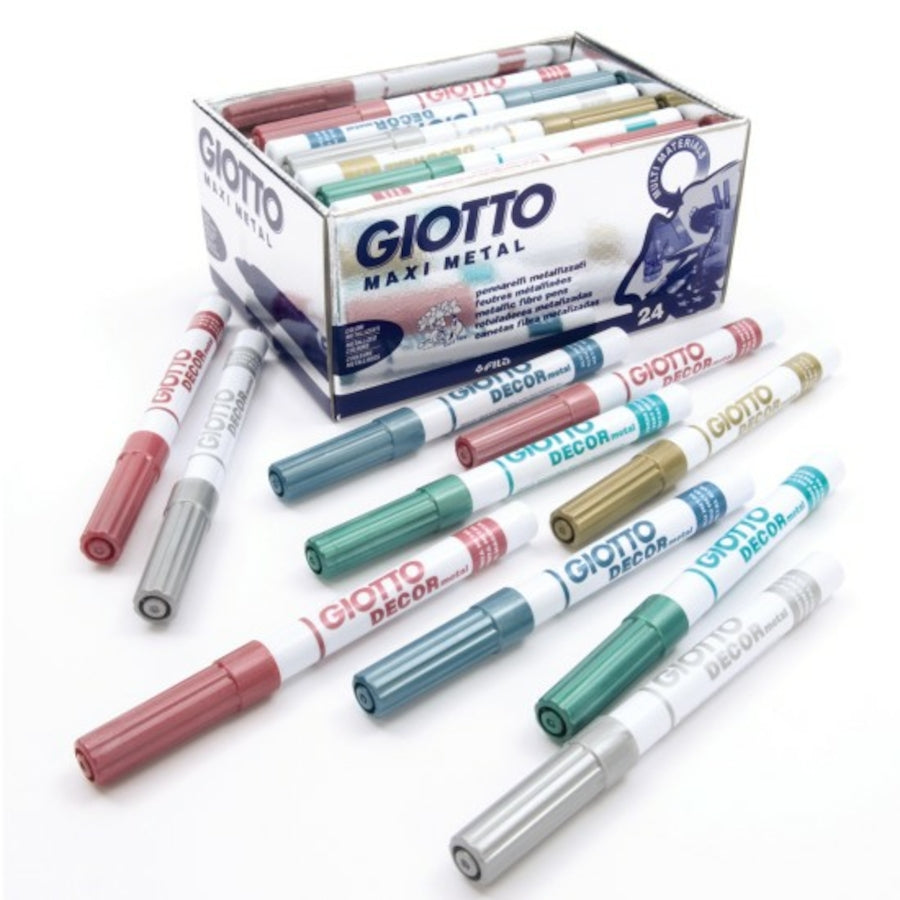Giotto Assorted Metallic Water Based Markers 24pk