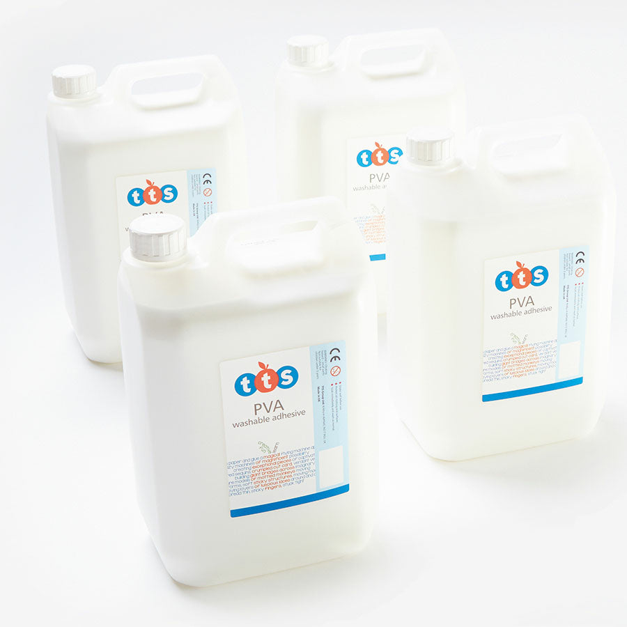 TTS Washable PVA Glue 5ltr 4pk