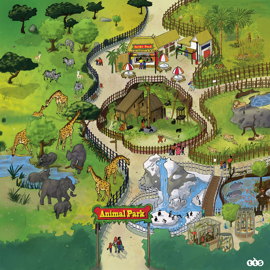 Active World Tuff Tray Safari Park Mat