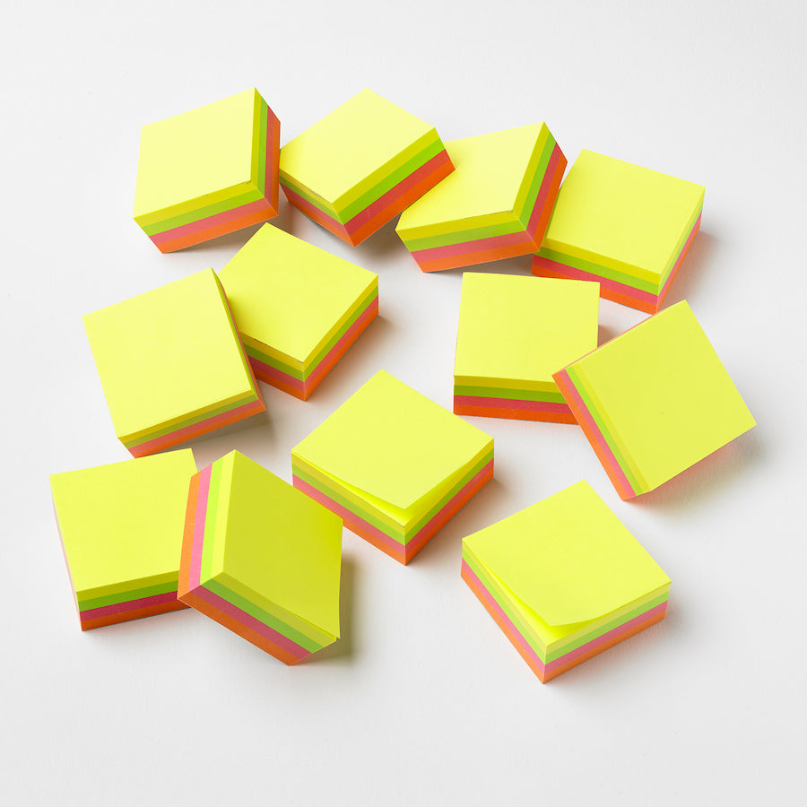 TTS Neon Sticky Notepads 50mm x 50mm 12pk