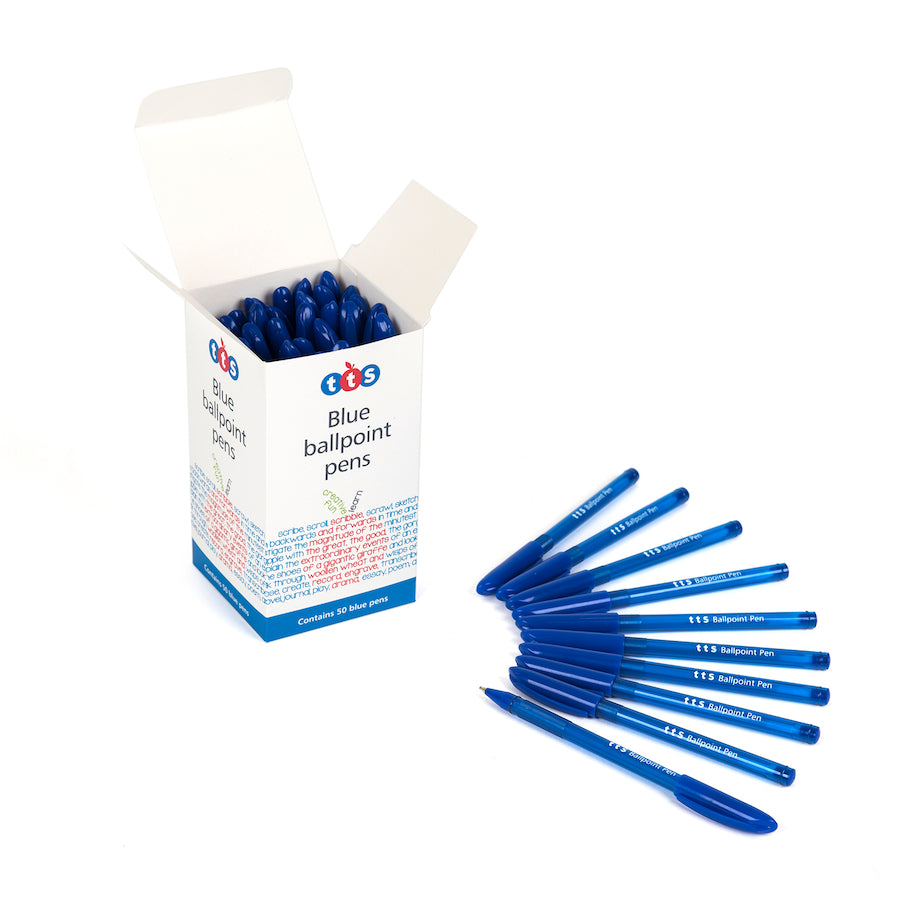 TTS Ball Point Pen - Blue 50pk