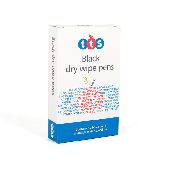 TTS Dry Wipe Pens Black 96pk