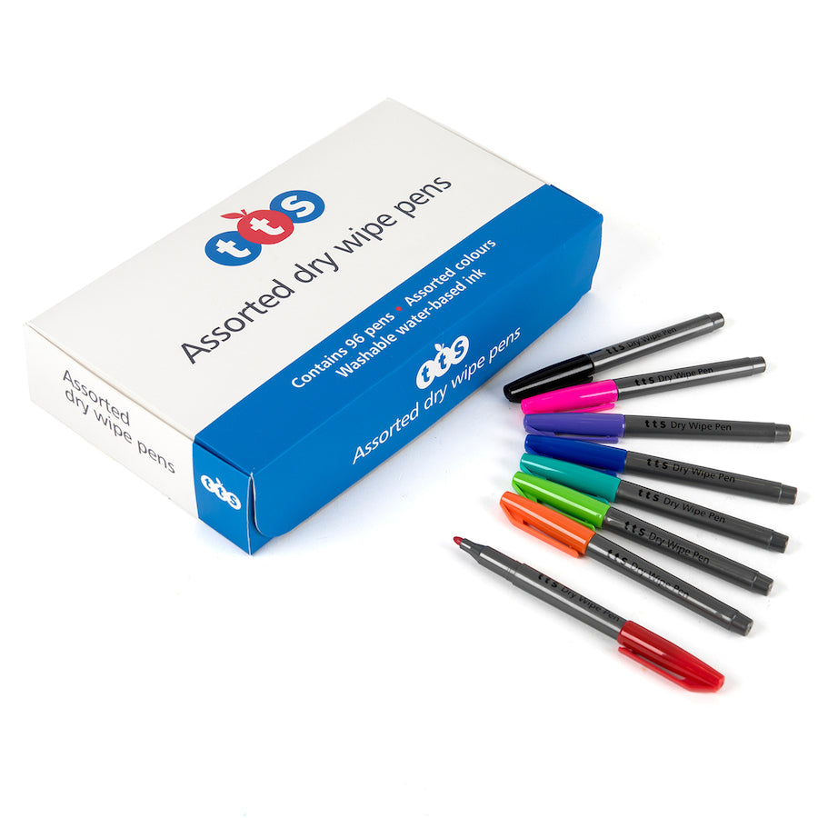 TTS Dry Wipe Pens Black 96pk
