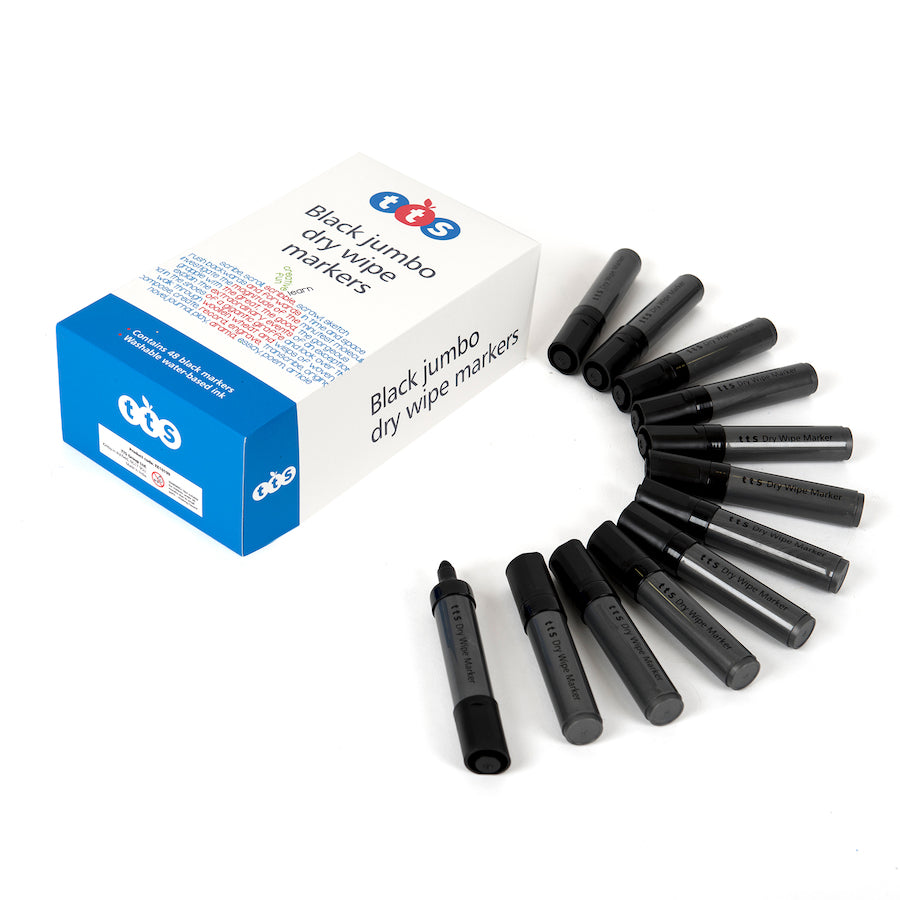 TTS Jumbo Dry Wipe Markers Assorted 12pk