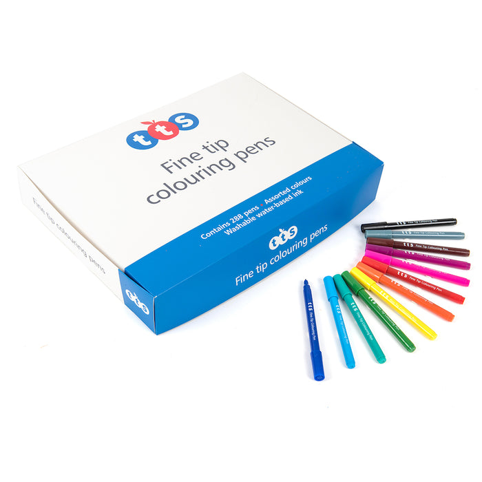 TTS Assorted Fine Colouring Pens in Tub 40pk