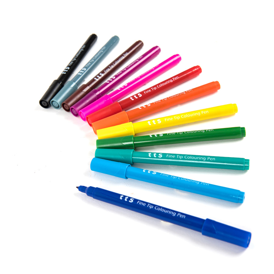 TTS Assorted Fine Colouring Pens in Tub 40pk