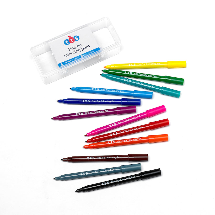 TTS Assorted Broad Tip Colouring Pen 12pk