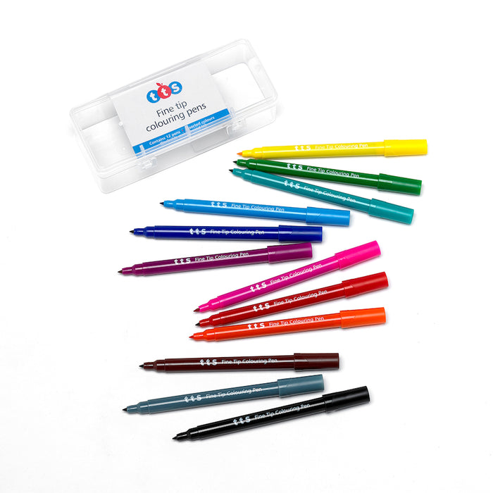 TTS Assorted Broad Tip Colouring Pen 12pk