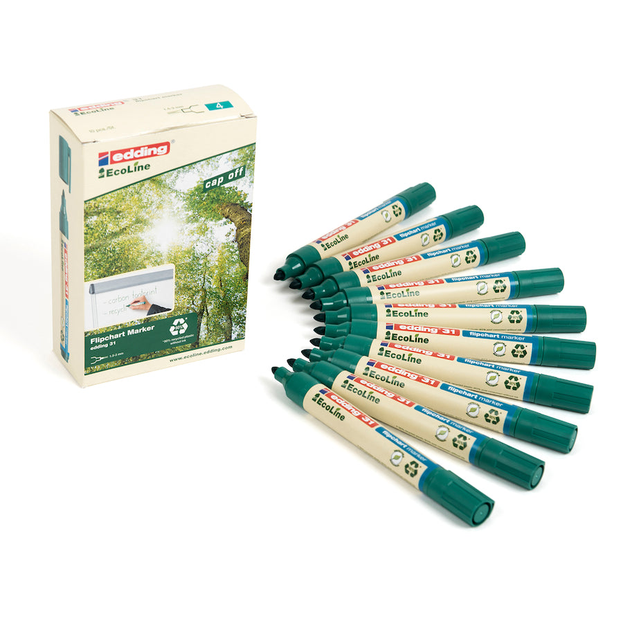 Edding 31 EcoLine Flipchart Marker 10pk Green
