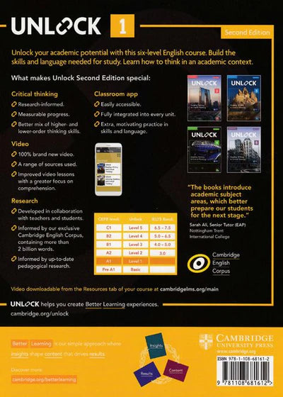 Unlock Level 1 Reading, Writing, & Critical Thinking Student's Book, Mob App and Online Workbook w/ Downloadable Video